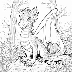 cute dragon in the forest