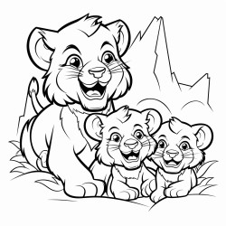 family cubs of kangro