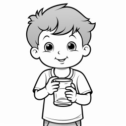 a child drinking water from glass