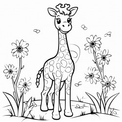 giraffe in a garden