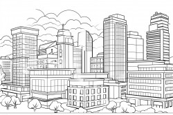 building citu coloring page