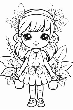 cute girlfairy elf garden flower