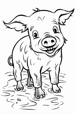 a little piggy playing in the mud