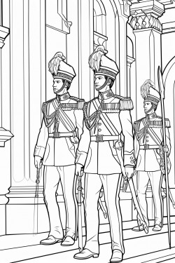 united kingdom kings guards in changing ceremony