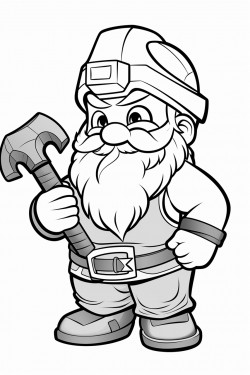 a cute dwarf carrying an axe