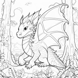 cute dragon in the forest