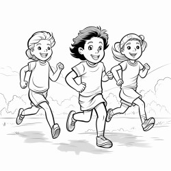 kids running a colour run