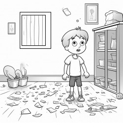 a classroom left for summer with worksheets and belonging littering the floor