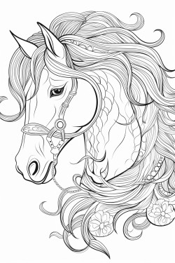 pretty horse with medium details