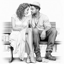 a couple sitting on a bench
