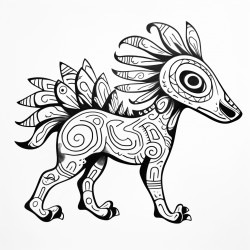 create a pencil sketch of an alebrije worksheet