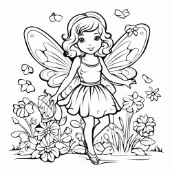 fairy flying the flower garden