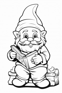 gnome reading a magic book