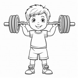 kid with a barbell