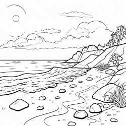 strand mit felsen