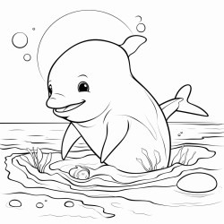 a cute icelandic harbor porpoise playing with ball