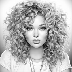 person with curly beautiful hair