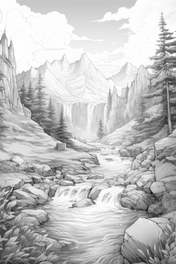 pyrography template of landscape