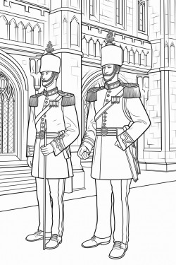 uk kings guard in changing ceremony
