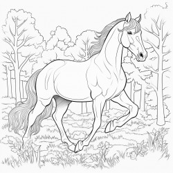 a horse in the forest