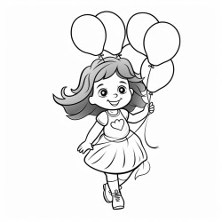 girl with balloons