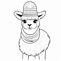 an alpaca wearing a fun hat