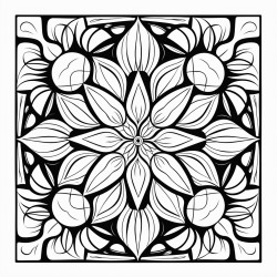 geometric abstract art symmetrical sharp and soft edges vibrant textured with gradientfilled flowers