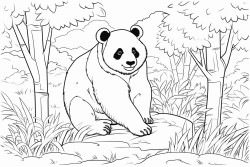 panda isst bltter im wald