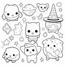 a kawaii space dream sequence with magical and fantastical elements
