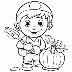 a garden keeper is using a spork to eat an eggplant