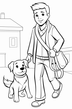 hombre con su perrita