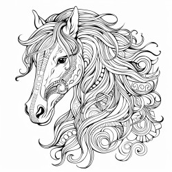 horse coloring for adults
