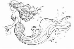 mermaid facing away
