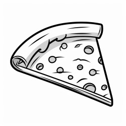 a single pizza slice in bold lines