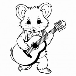 possum playing guitar