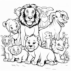 sheets featuring a variety of animals such as lions elephants dogs cats and birds