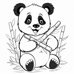 panda eating a bamboo stick