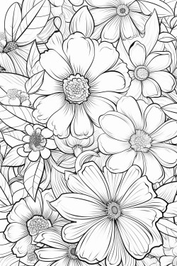 separated flowers doodle art