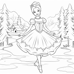 ballerina on winterscene