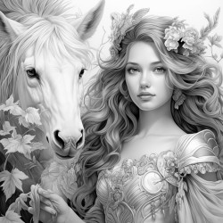 fairy playing with pegasus