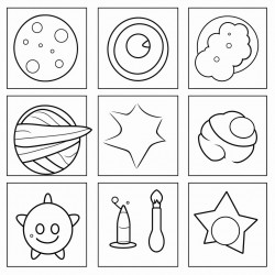 6 colouring pictures of simple objects that has circle shapes