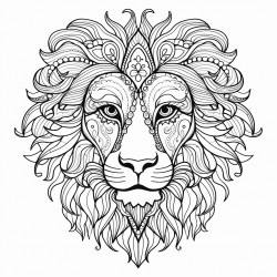 lion face with mandela art