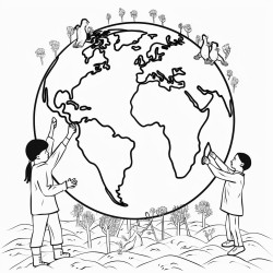 pointilism earth day