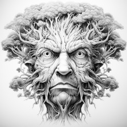a tree with a face