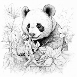 panda eating leaves