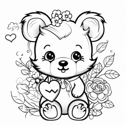 a cute   coloring bookvector white background black and white black drawing