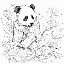 panda eats leaves