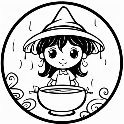 fun witches round couldron