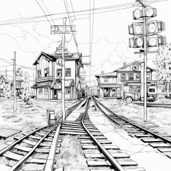 abandoned railroad crossing intersection