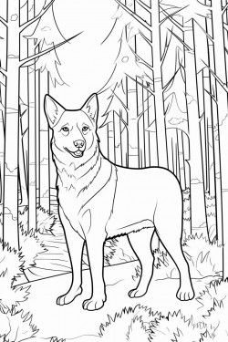 a dog in a forest near crested butte colorado